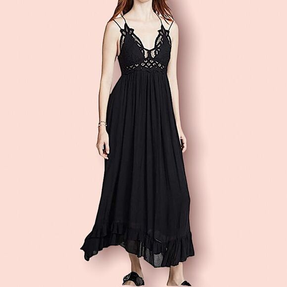 Free People Adella Maxi Slip Dress Black - Picture 10 of 15